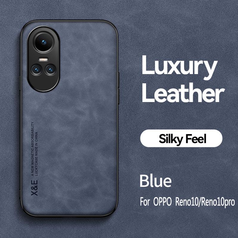 

For Oppo Reno 10 Pro 5G CPH2525 Case Luxury Magnetic Holder Leather Phone Case for Oppo Reno 10 5G CPH2531 Shockproof Back Cover Reno 10 Pro Global синій