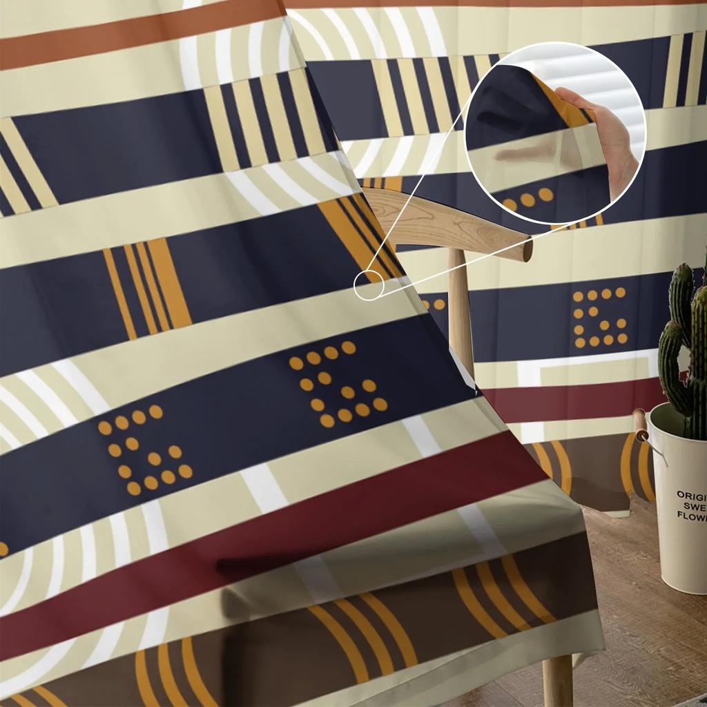 Tribal Retro Ethnic Sheer Curtains Living Room Window Tulle Curtains For Bedroom Kitchen Home Decoration Voile Drapes