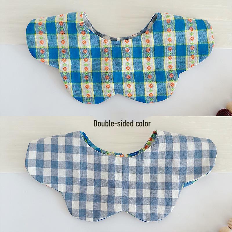 Korean Style Double-Sided Gauze Baby Drool Bib - Newborn Petal Design, Breathable