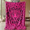 Rosa Leopard Liebesherz Thema Decke Leichte Warme Flanelldecke Dekorative Überwurfdecke für Heimdekoration