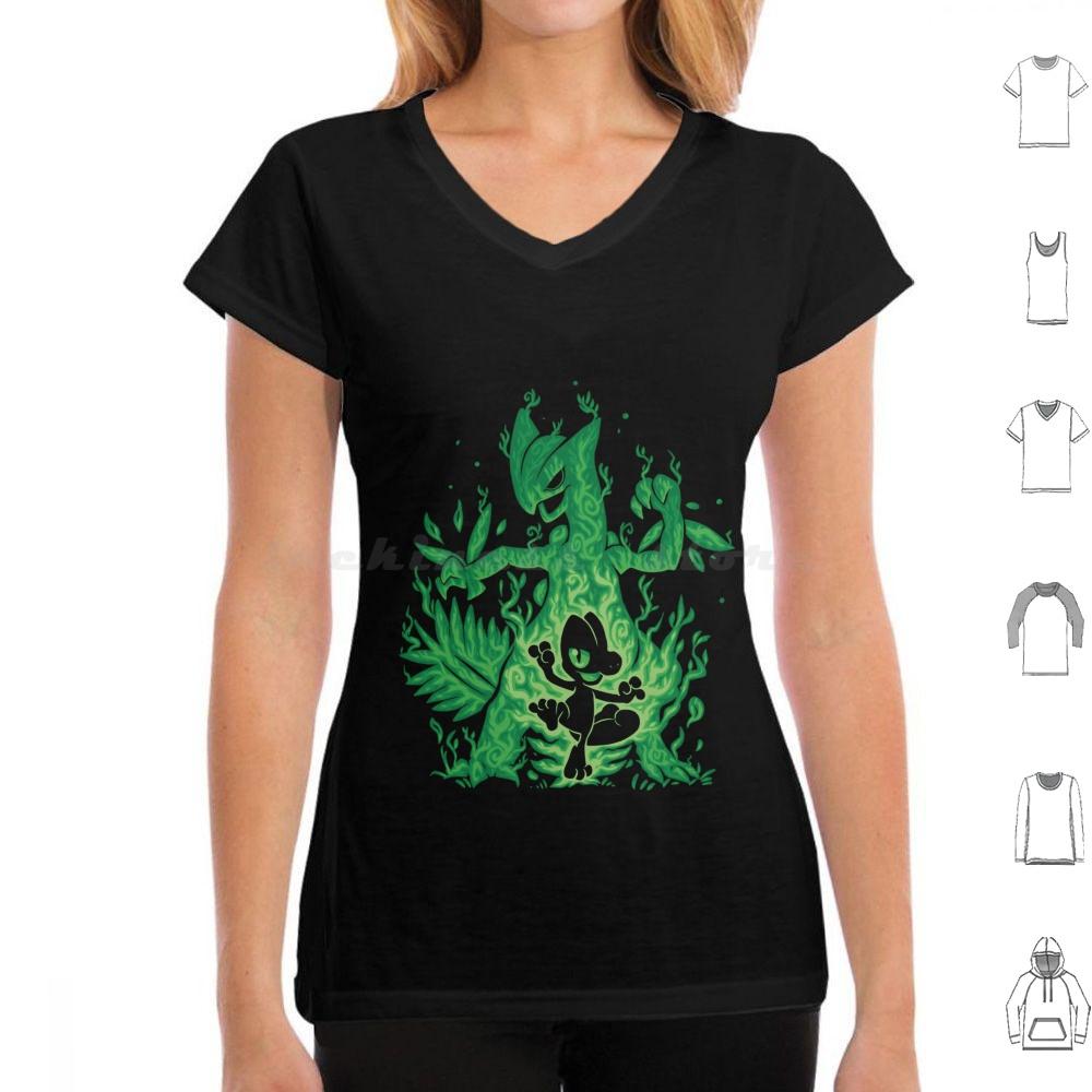 Silhouette : Grass Lizard Evolution T Shirt Big Size 100% Cotton Silhouette Evolution Generation 3 Pókèmón P ? K ? Chü Tr ? ? ?