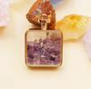 Natural Chip Crystal Pendant Square Perfume Drift Bottle Wishing Crystal Necklace Personalized Sweater Chain