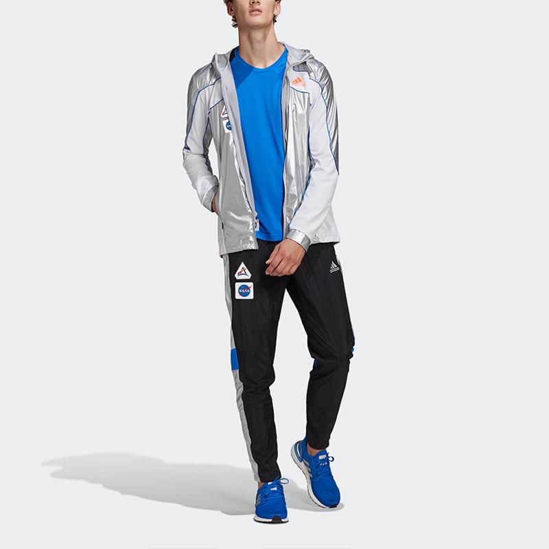 Adidas Space Jacket Running Hooded Sportswear Men Outerwear Silver GK8816