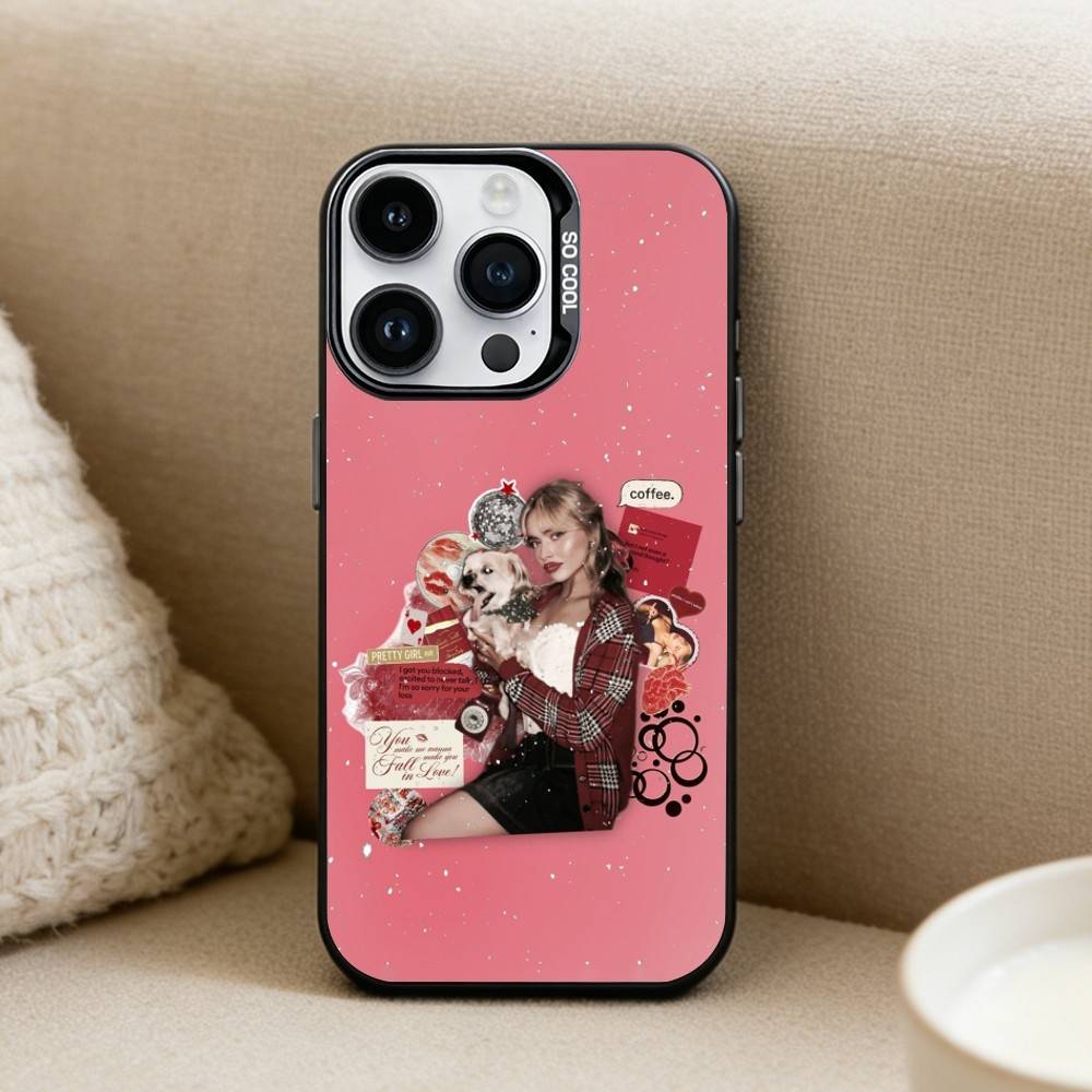 Singer S-Sabrina Carpenter Phone Case For iPhone 16,15,14,13,12,17,Pro,MAX Black Matte Shockproof Cover