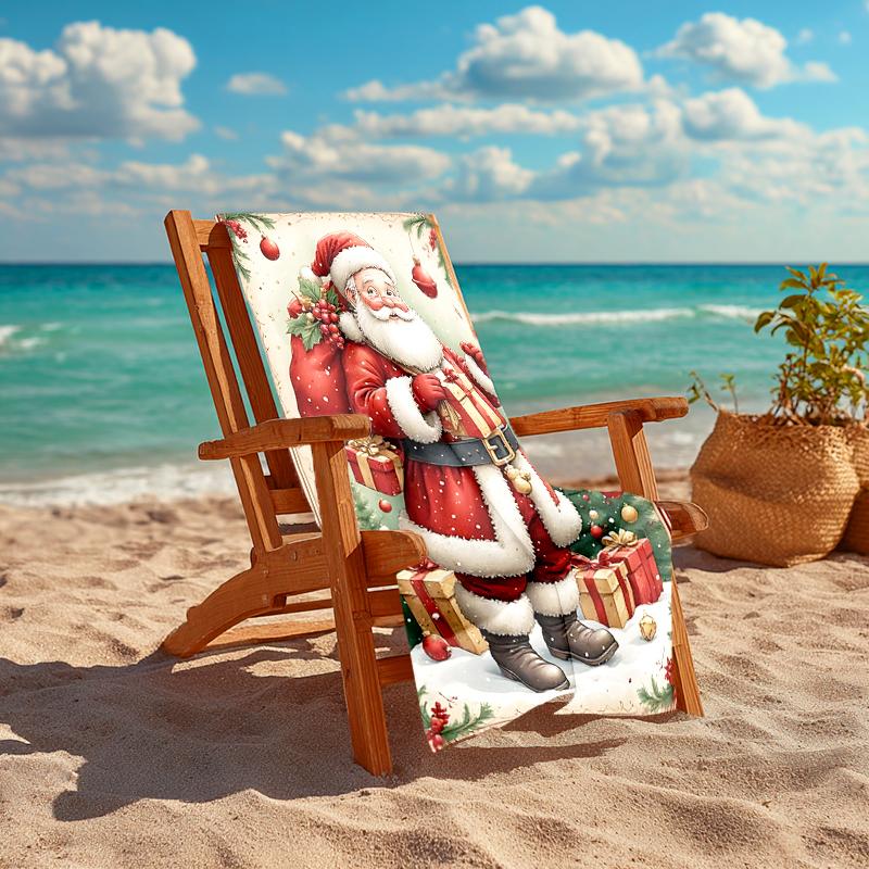 1Pc Christmas Santa Claus Gifts Beach Towel Quick Dry Multiuse For Beach Pool Gym Yoga Home Travel Christmas Halloween Xmas Gift S1186