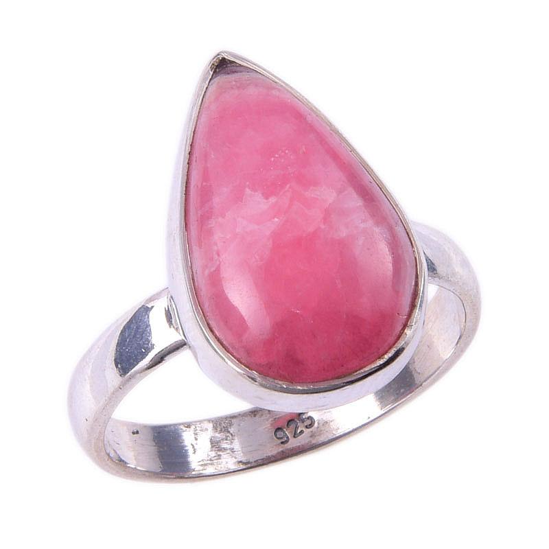 Natural Rhodochrosite Gemstone Handmade 925 Solid Sterling Silver Ring S.7 K7g00