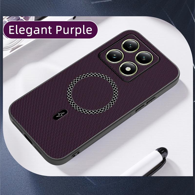 3D Leather Texture Wireless Charging ShockProof Magnetic Case For Xiaomi 14T Pro Xiaomi14T Xiaomi14TPro 5G Phone Cover