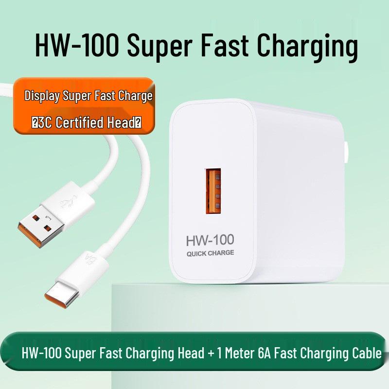 Huawei Honor 100W Charger: Type-C Super Fast Charge for P60/Mate60, 3C Certified.