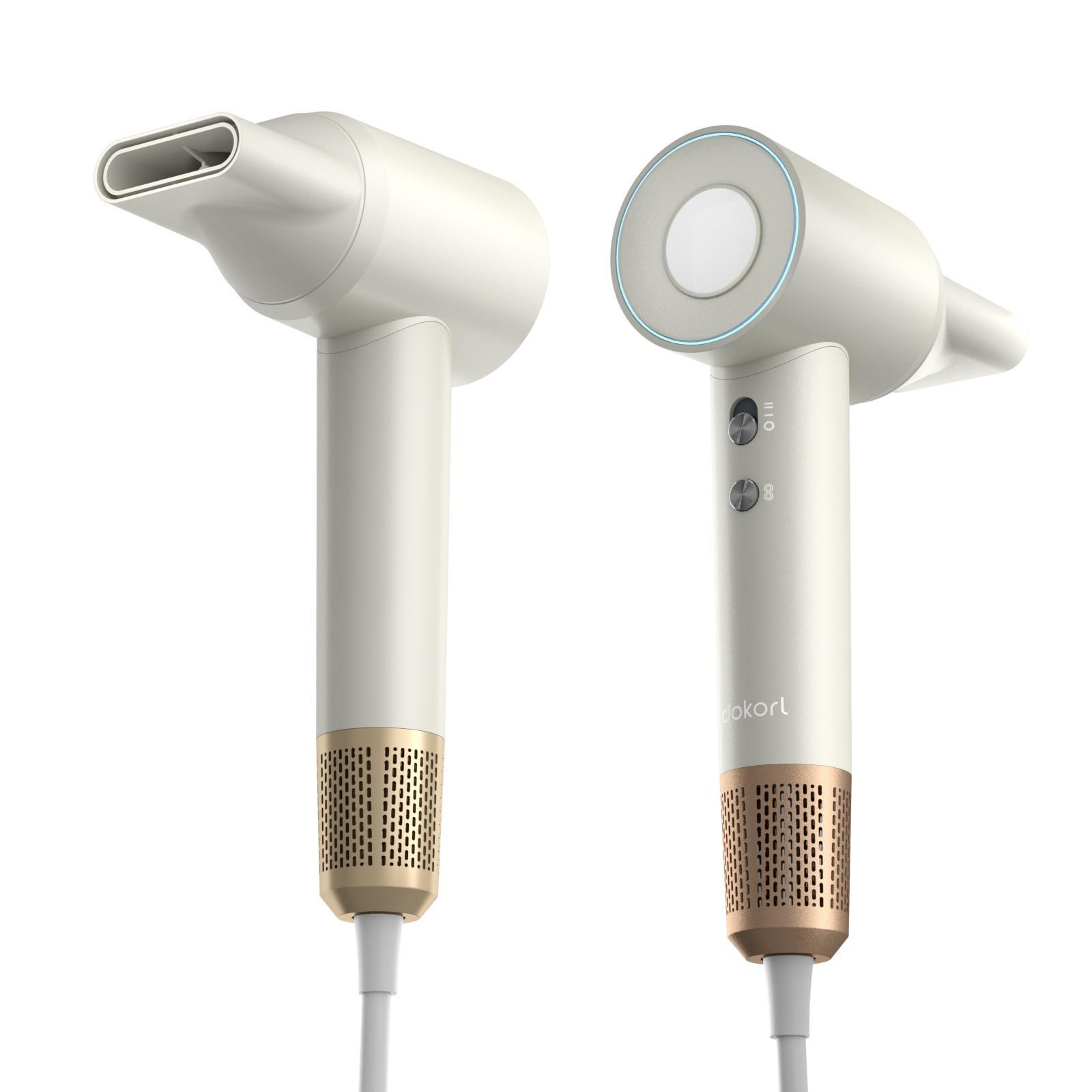 

Высокоскоростной фен с цифровым светодиодным дисплеем, постоянная температура воздуха, уход за волосами без повреждения волос, портативный фен для быстрой сушки белый