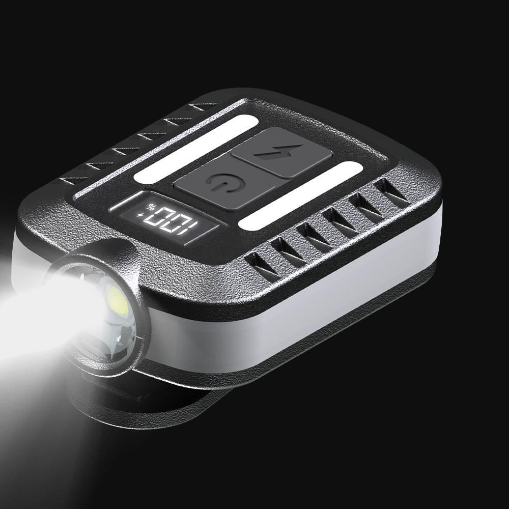 Bright Cap Clip Lamp Portable Warning Headlamps Rechargeable COB Night Running Camping Hiking Fishing Headlight with Side Light