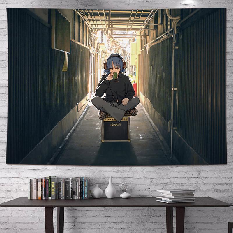 Bocchi the Rock Anime Tapestry Wall Hanging for Bedroom Living Room Dorm Manga Fans Aesthetic Home Decor