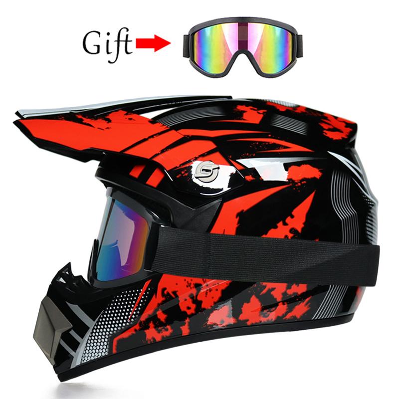 Teenage Professional Off-road Racing Helmet, Motorcycle Off-road Helmet, DOT Approved Motocross Goggles Gift Package
