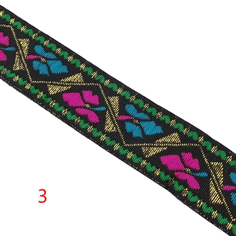 Diy handgefertigte Materialien 1 Streifen 7 Meter 2,5 cm Stickerei Ethnische Spitze Computer Jacquard Vorhang Heimtextilien Kleidung Spitzenzubehör