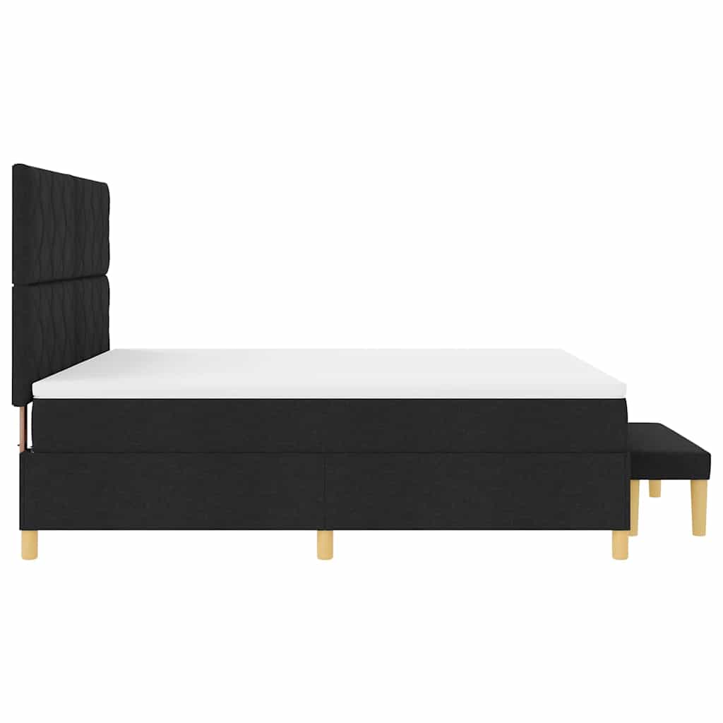 Boxspring Bed with Headboard Black 200 x 180 cm Fabric