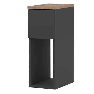 Narrow Bedside Cabinet Grey Oak Wotan 20 Cm Bedside Table For Loft Bedroom