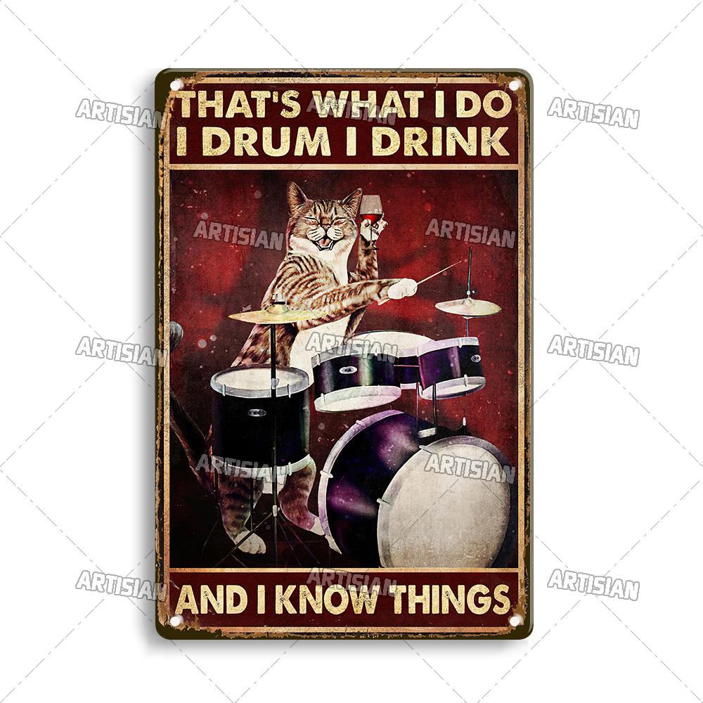 Künstler Musik Tanz Metallposter Trommel Blechschild Instrumentv Dekorative Platte Wanddekor Garage Bar Pub Club Hotel Küche