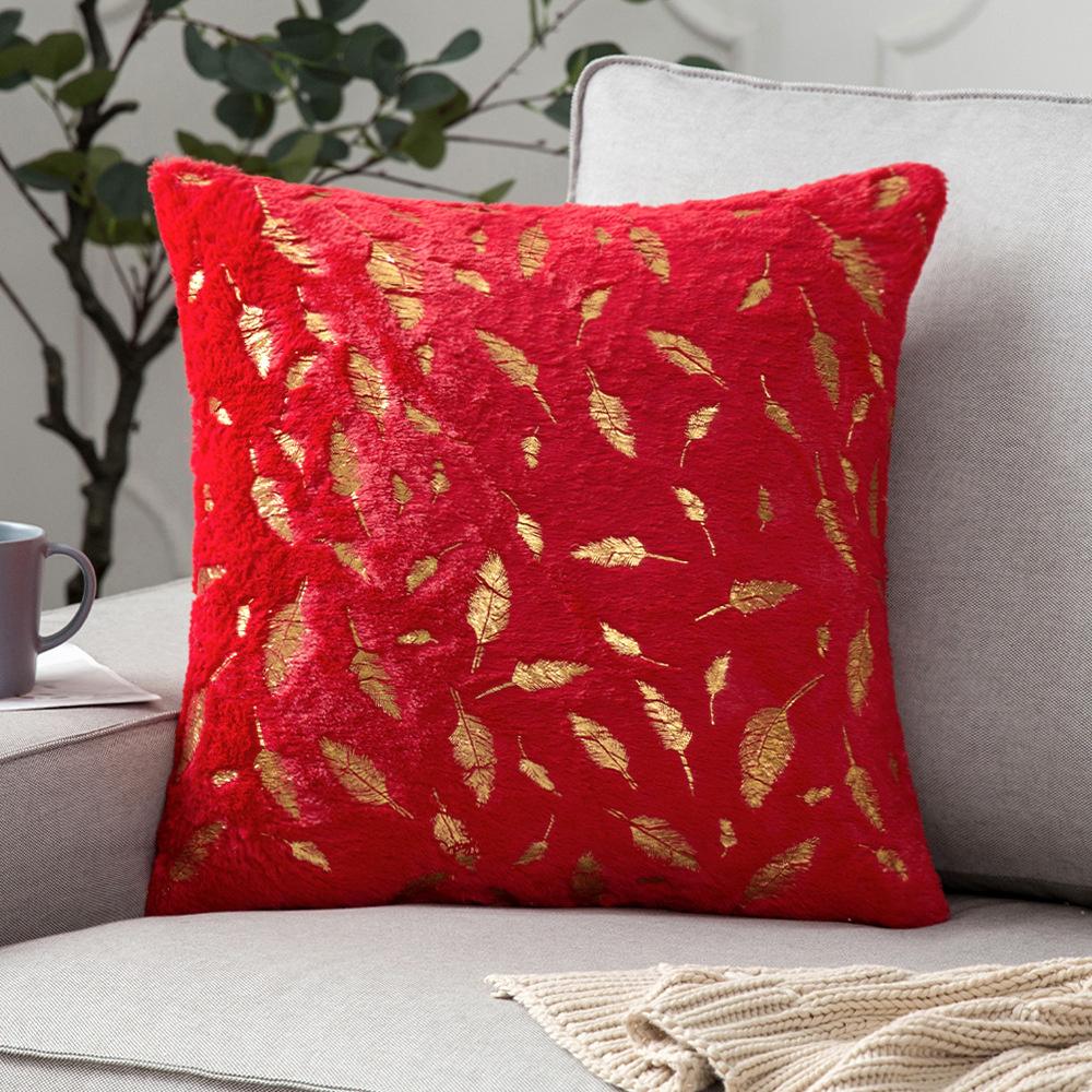 Plush Golden Fur Cushion Cover White 43x43 Decorative Pillow Cover for Sofa Home Decor Pillow Case Gray Black Fur Cushion Cover