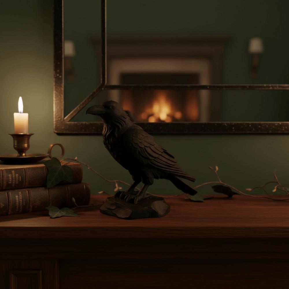 3D Printed Simulation Crow Model Raven Prop Bird Ornaments Craft Crow Statue Crafts  Farm