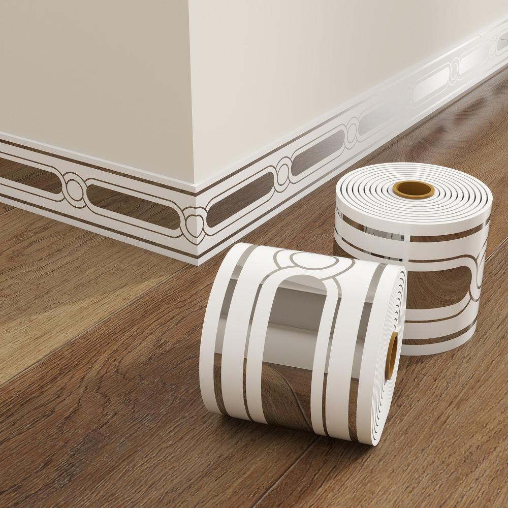 Thickened Self-Adhesive Skirting Board Waterproof Anti-Collision Decorative Baseboard Marble Pattern PVC