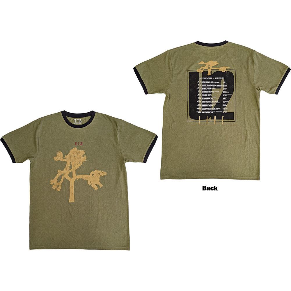 U2 - Joshua Tree Europe 1987 - Green Ringer t-shirt Unisex T-Shirt M