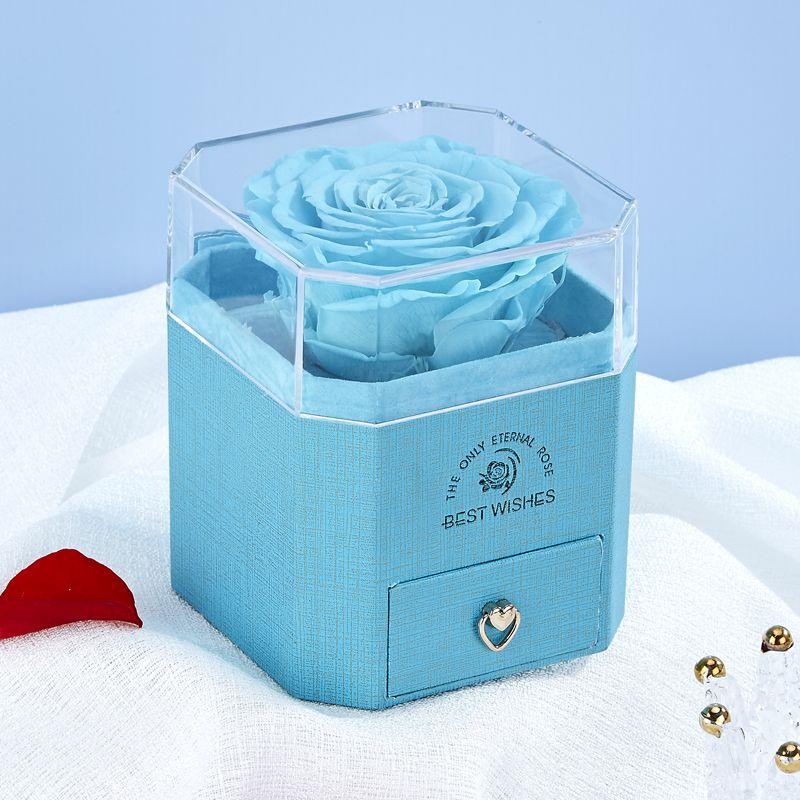 

Eternal Rose Jewelry Box Necklace Packaging Boxes Luxury Jewelry Storage Display Box Valentine s Day Necklace Gift Boxes синий