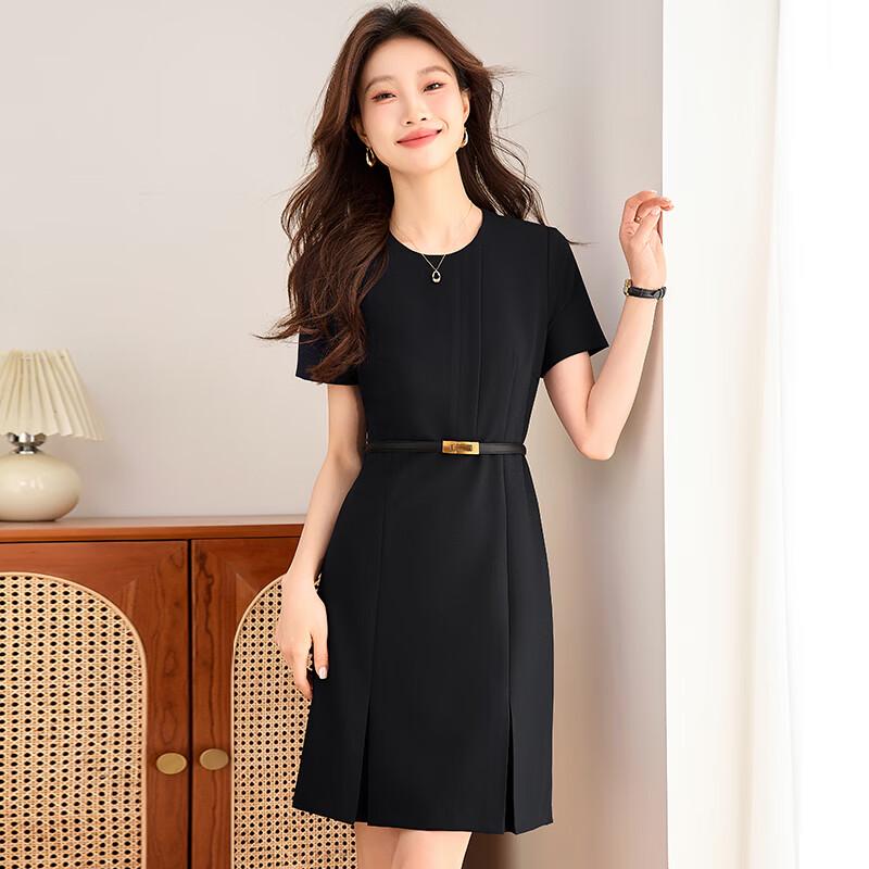 Tluoman Professional Short Sleeve A-Line Dress