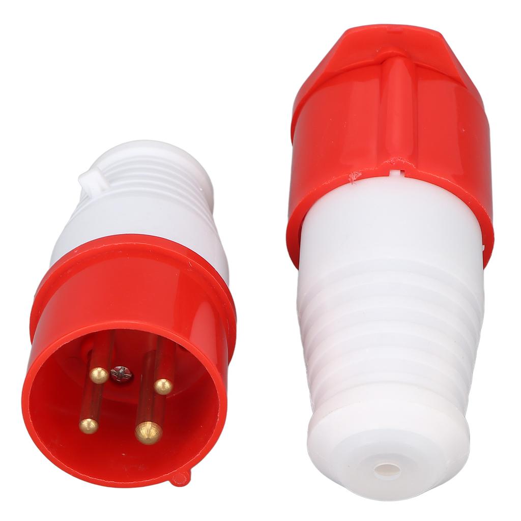 2pcs Industrial Plug Socket IP44 Waterproof 4 Pin Red CEE Male Female Connector for Agriculture