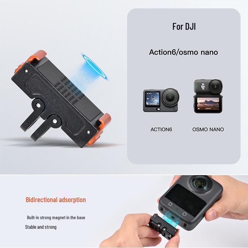 

Алюминиевый магнитный адаптер-основание с быстросъемным креплением DJI Action 6/3/4/5 Pro для фотоаксессуаров
