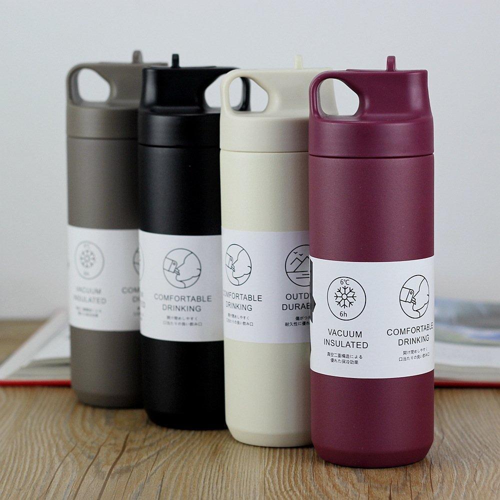 Japanese Portable Steel Cup Student Female Portable Thermos Cup Straw Cup Office Home Water Cup Durable Durable