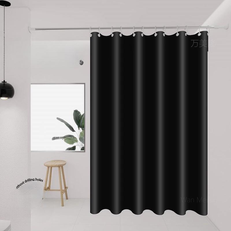 Transparent Waterproof Shower Curtain Bathroom Translucent Partition Curtain Easy Clean Wipe Mildew Proof Curtains with Hooks