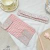Blumengitter Gemustert Gespleißte Geschirr Aufbewahrungstasche Druckknopf Befestigt Tragbar Leicht Besteck Organizer Tasche Besteckbeutel