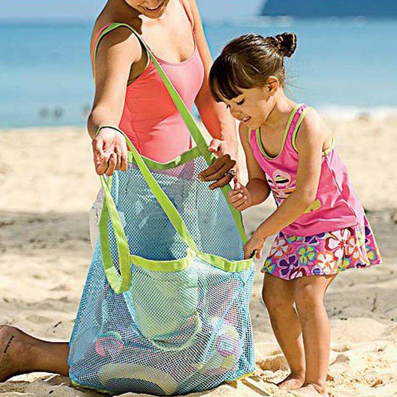 Enduring Kids Sand Away Beach Mesh Bag Children Beach Toy Clothes Towel Storage Bag Quick Collection
