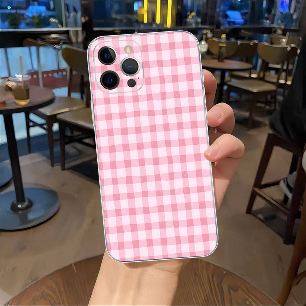 

Простой шикарный решетчатый узор Чехол для телефона IPhone 16 15 Promax IPhone 14 11 12 Высококачественный 13 Pro Силиконовый iPhone 15