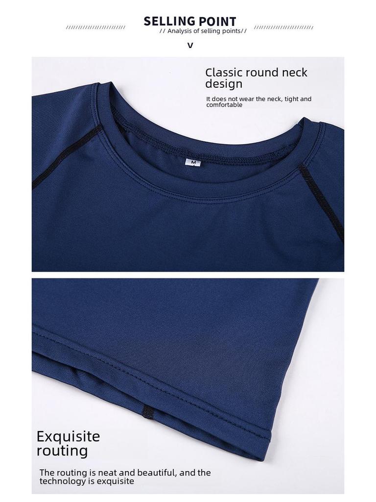 Men's Breathable Quick-Dry Short-Sleeve T-Shirt for Running and Gym Training