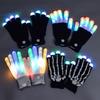 Fashion Hip Hop Party Led Rave Flashing Gloves Glow 7 Mode Light Up Finger Tip Lighting Black New Holiday