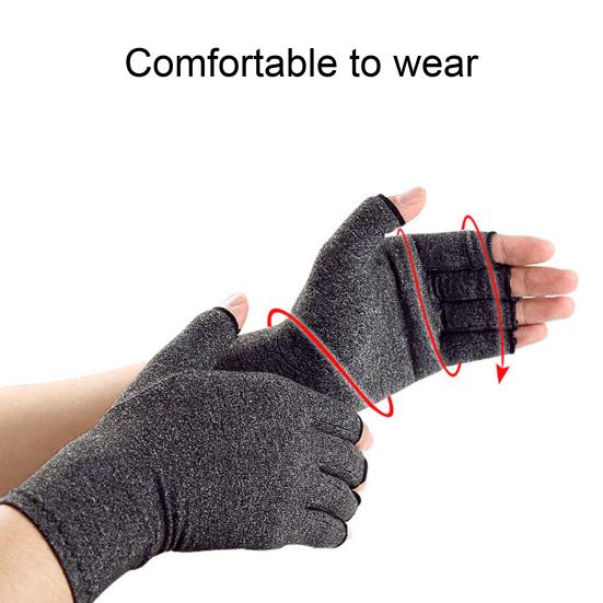 Arthritis Compression Gloves Breathable Half-Finger Gloves Stretchy Hand Arthritis Relief Gloves for Typing Carpal Tunnel Rheumatoid Tendonitis
