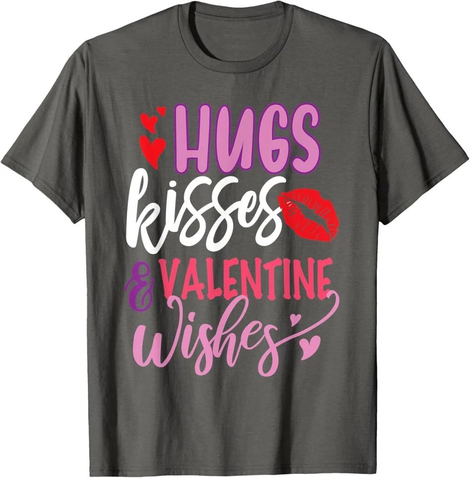 Hugs Kises Valentine Wishes Valentines Day Present T-Shirt L