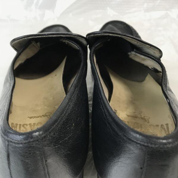 60s-70s? Vintage/Jarman MOCCASIN/Leather Loafers/Moccasins/24.5EE/Black/BLACK/Slip-on Business Dress Shoes(USED)