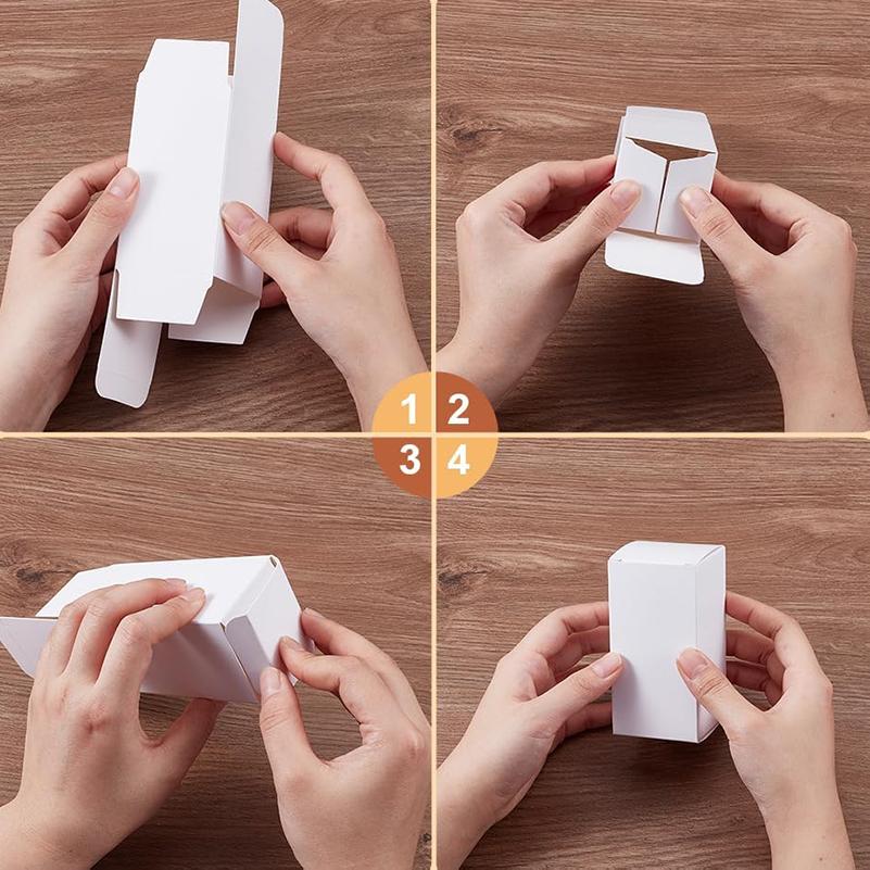 WTEMPO DIY Foldable Paper Gift Boxes Rectangular Cardboard Boxes for Birthday Favor Party Favor and Valentine's Day Favor Universal Packaging Boxes