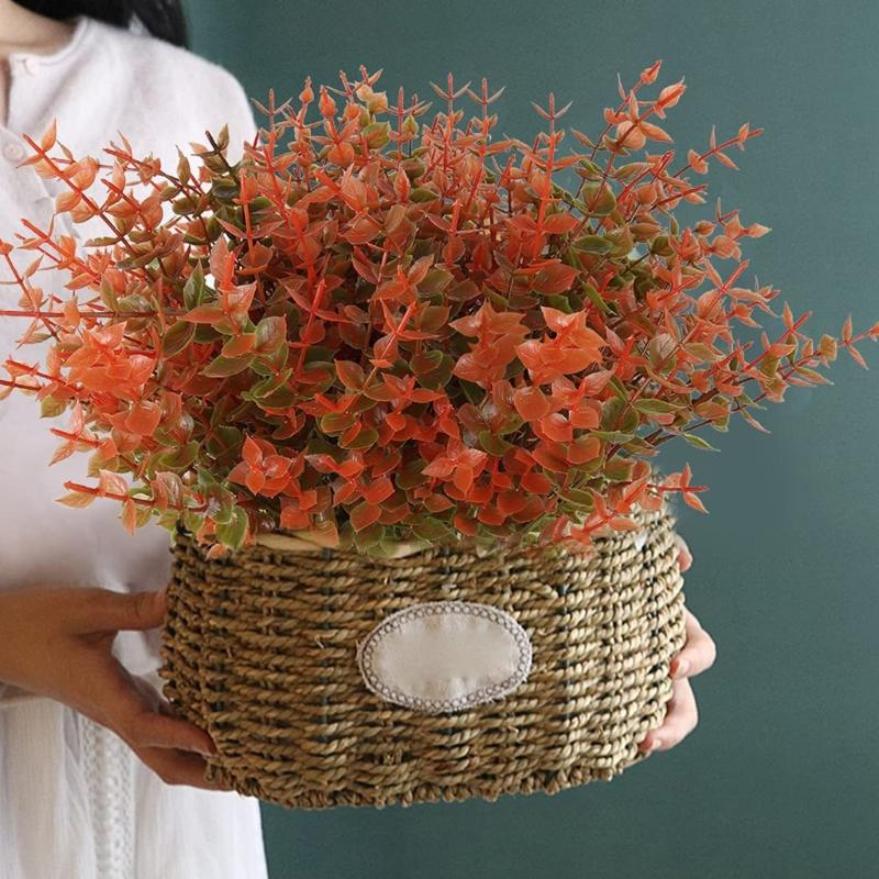 12Pcs Faux Eucalyptuses Leaves Stems for Home Decoration and Florals Arrangements Desk Centerpieces Party Supplies