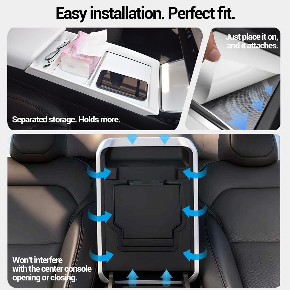 1/4Set For Tesla Model 3 Y YL Highland Juniper Armrest Pad Anti-fouling Case Center Organizer Console Box Cover Car Accessories