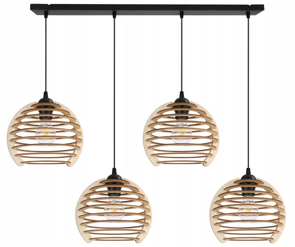 Hanging Lamp, Ceiling Chandelier, Wooden, Led Lampshade