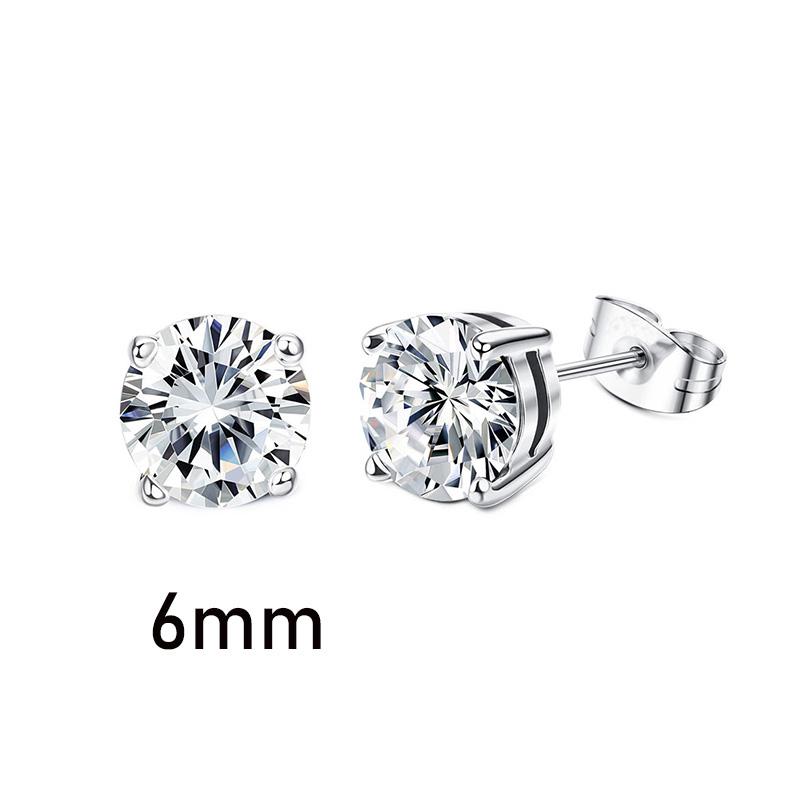 1 Pair Gothic Viking Rune Stud Earrings For Women/Men Stainless Steel Cubic Zirconia Rock Punk Piercing Jewelry