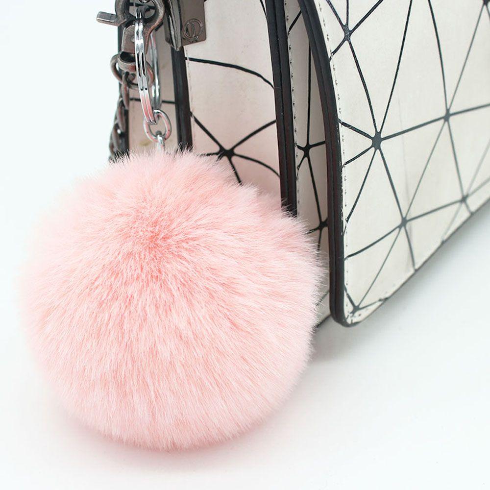 For Woman Simple DIY Fluffy Fur Jewelry Pompom Fashion Accessories Keychains Key Ring Key Chain