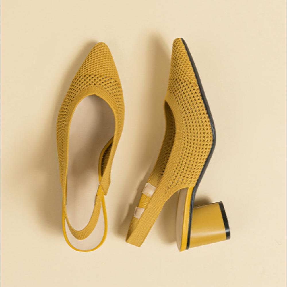 Fashion Hollow Sandals for Women 2025 Summer with A Toe Cap An Empty Strap Pointed Shallow Mouth Side Empty Daily Coarse Heel Sandals