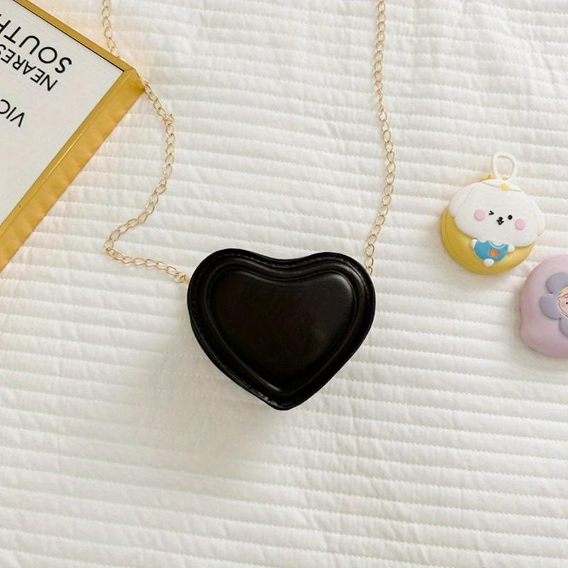 Mini Neuheitstasche Herzdesign PU Weiß Modisch Valentinstag, Modische Herzgeldbörse, Passt perfekt zum Valentinstags-Kleid