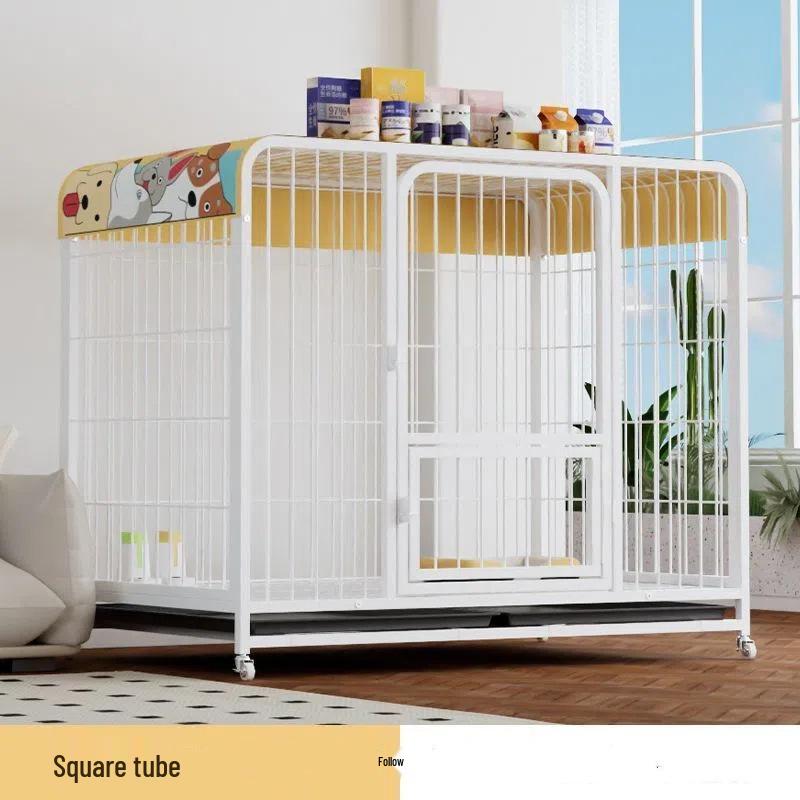 Indoor Dog Cage with Toilet for Large and Small Breeds - Suitable for Labrador and Golden Retriever, Includes Dog Bed