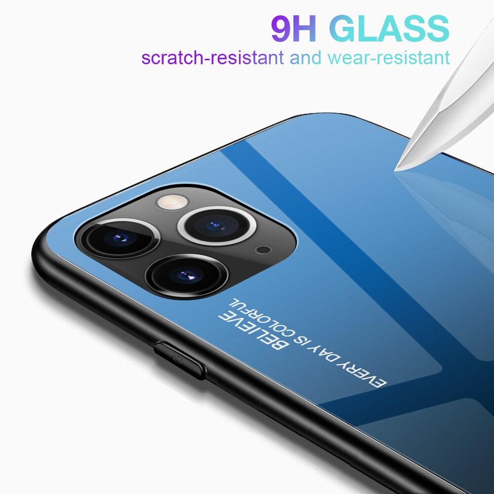 Pro iPhone 12 11 Pro Max Case Pouzdro z tvrzeného skla Gradient Pro iPhone X XR XS Max 7 8 6 6s 7Plus 8Plus 11 Pro Max 12 Mini Cover