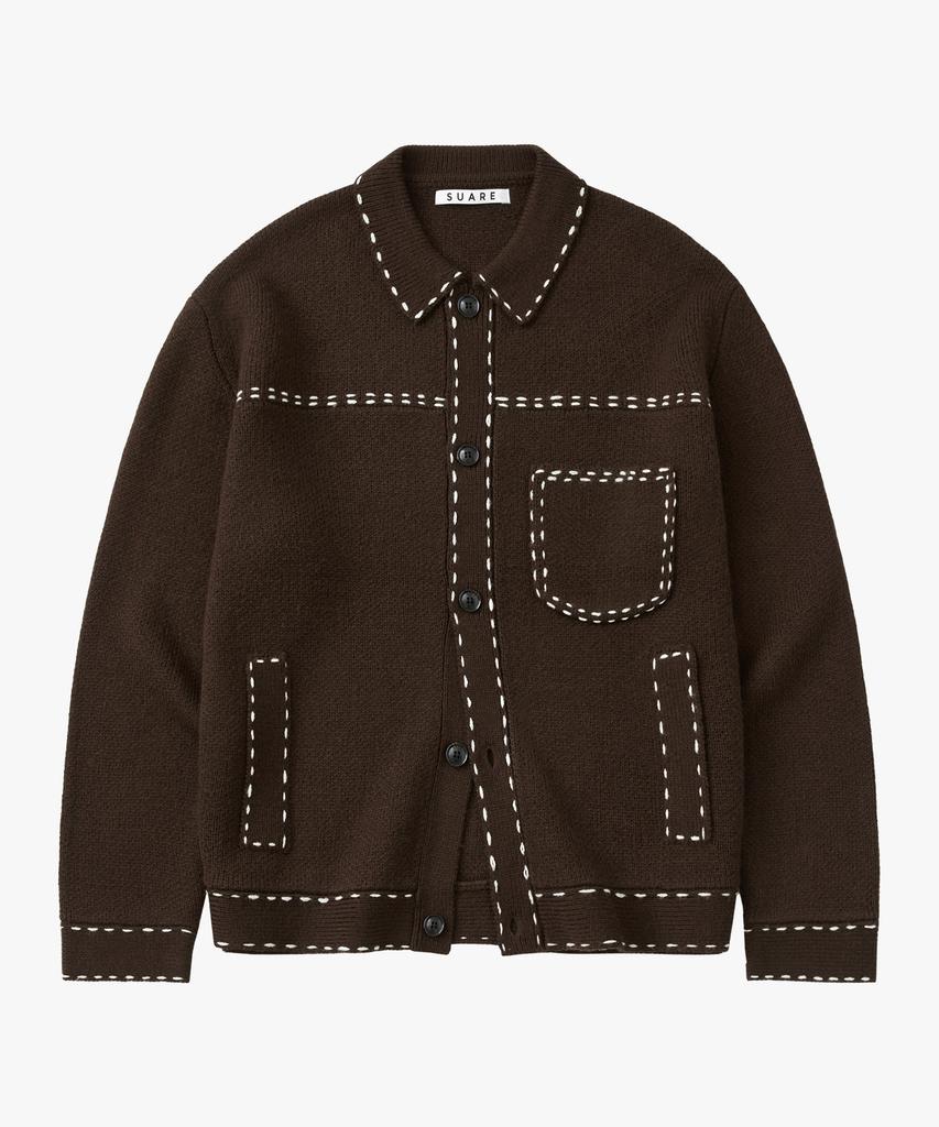 SUARE Wool Hand-Stitch Trucker Knit Jacket - 3 Colors