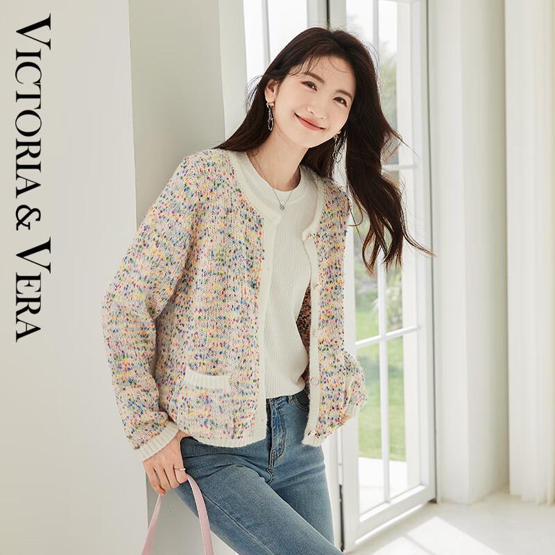 

VICTORIA&VERA Women s Floral Print Long Sleeve Knit Top S